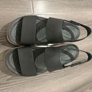 Crocs Black Strappy Sandals